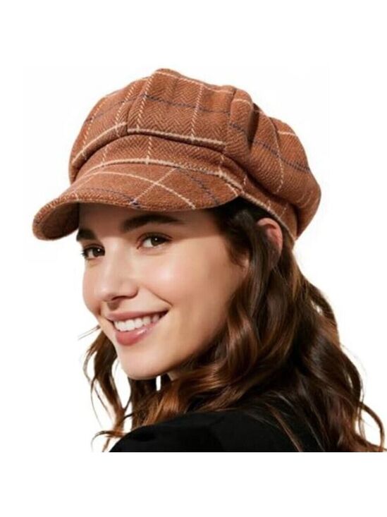 Newsboy Hats Classic Retro Beret Cap with Adjustable Drawstring, Baker Boy Hat main image 6
